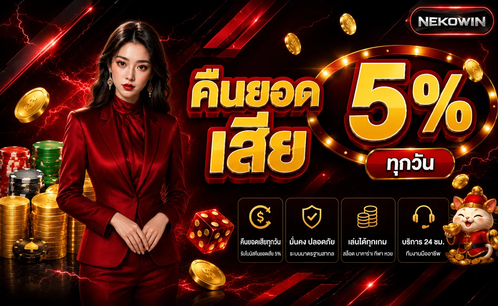 สไลด์ NEKOWIN คืนยอดเสียทุกวัน